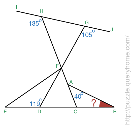 According to the image below, what is the measure (in degrees) of angle ABC