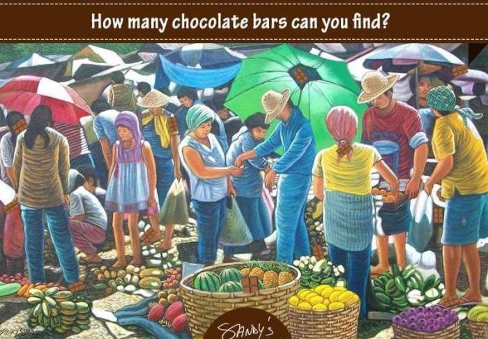 How many chocolate bars can you find in the following image