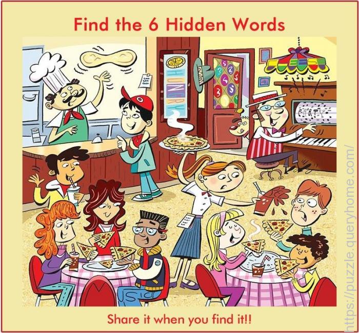 find six hidden words